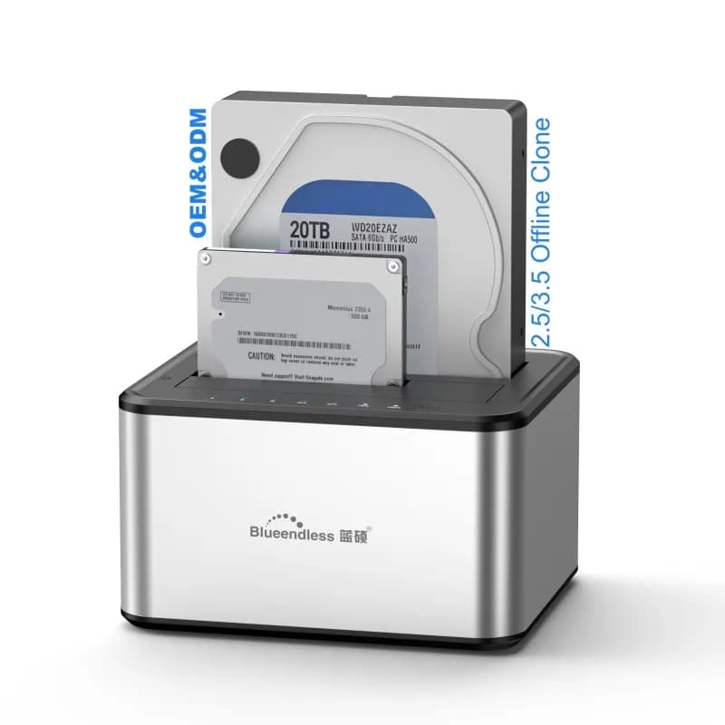 Dock clone per disco rigido Dock dual-bay da USB 3.0 a SATA Docking station per disco rigido esterno per HDD SATA 2.5 3.5 per PC portatile
