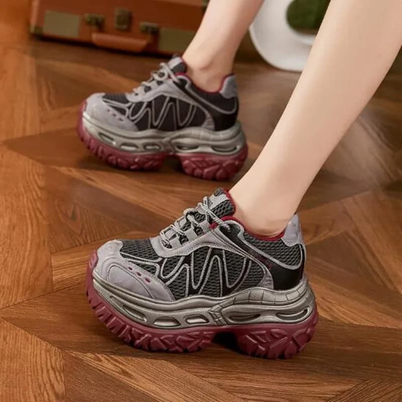 Nuove Scarpe da Donna alla Moda, Sneakers con Piattaforma in Rete, Traspiranti, Casual, Sportive per Studenti, Scarpe per Allenamento Quotidiano