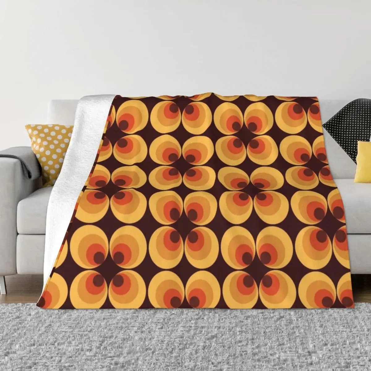 Retro Orange Throw Blanket Blankets For Bed Moving Luxury Brand Plaid Blankets