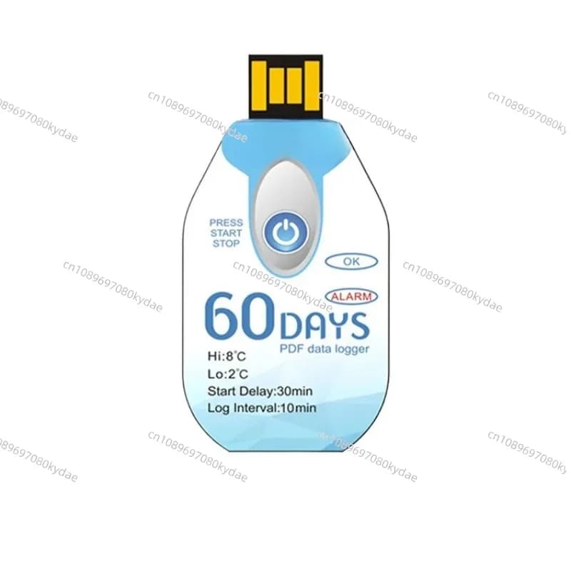10pcs Single Use USB Temperature Data Logger Cold Chain Recorder PDF Output Thermometer for Food Transport