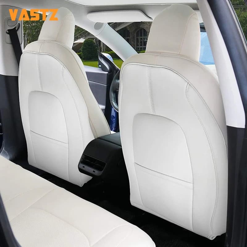 Per Tesla Model 3 Y Protezione per schienale in pelle Tappetini per auto resistenti all'usura con tasca organizer Impermeabile antigraffio