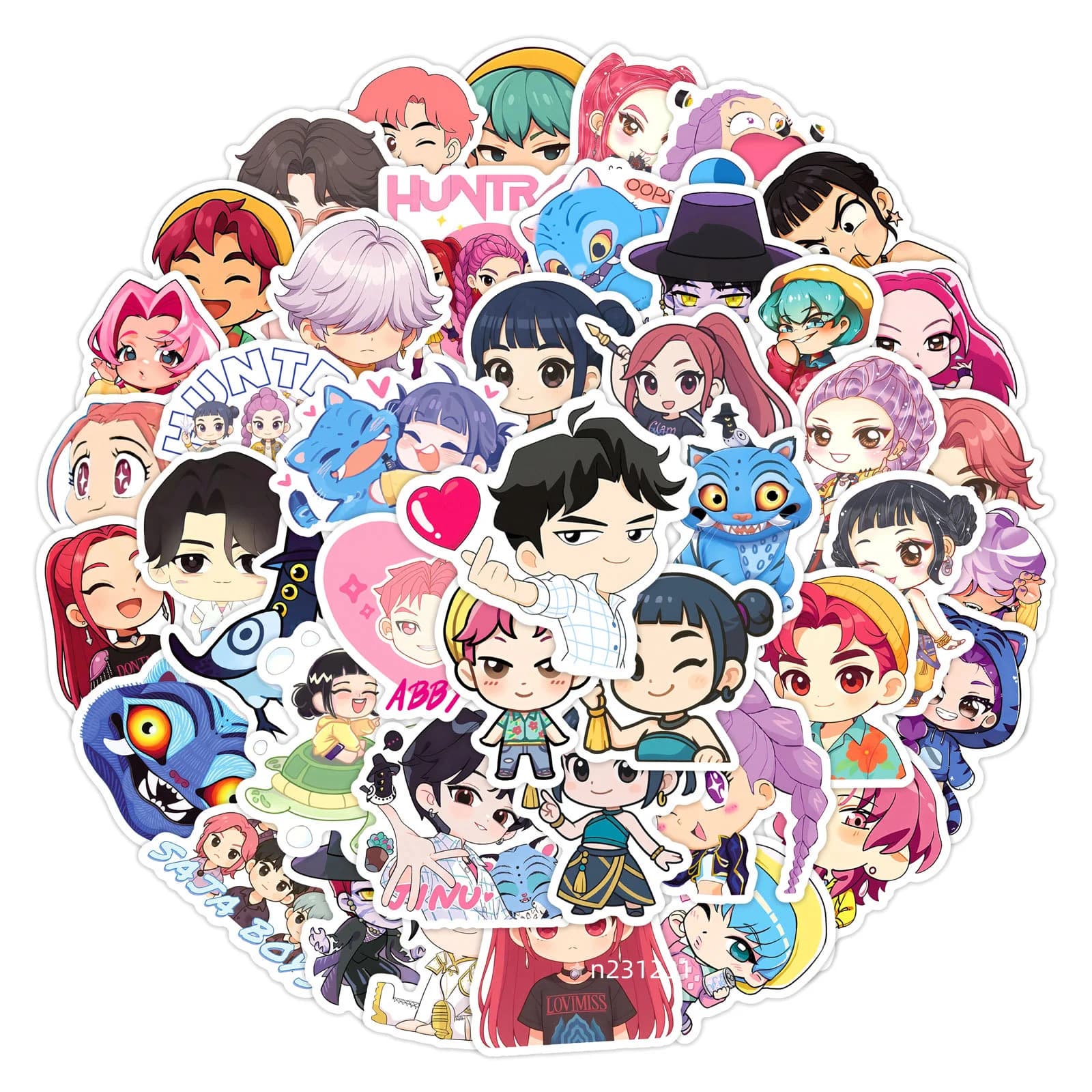 50 Pezzi Adesivi K-POP DEMON HUNTERS HUNTR/X, Sticker Cartoon Graffiti per Telefono, Chitarra, Laptop, Notebook, Valigia, Impermeabili, Giocattoli per Bambini