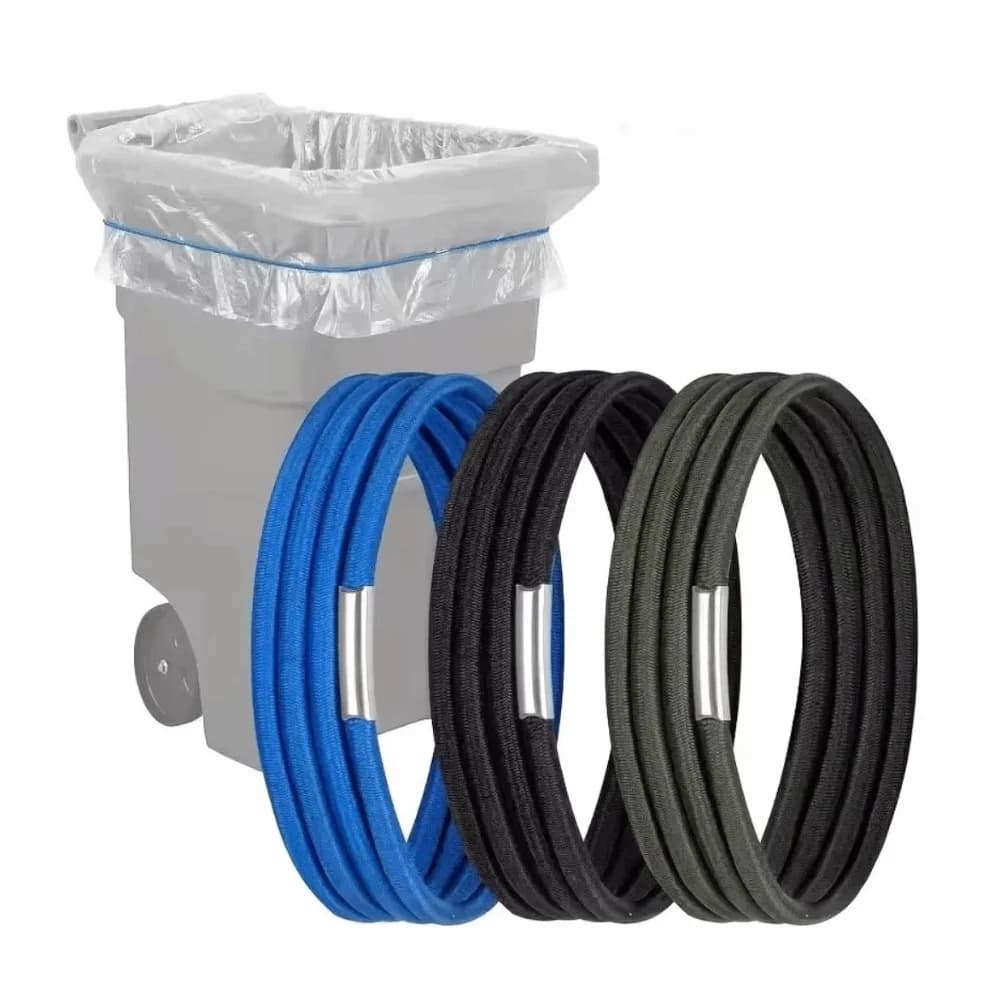 Set di 3 Elastici Universali Colorati per Pattumiere, Fasce Elastiche in Gomma Durevole per Sacchi della Spazzatura, Uso Domestico