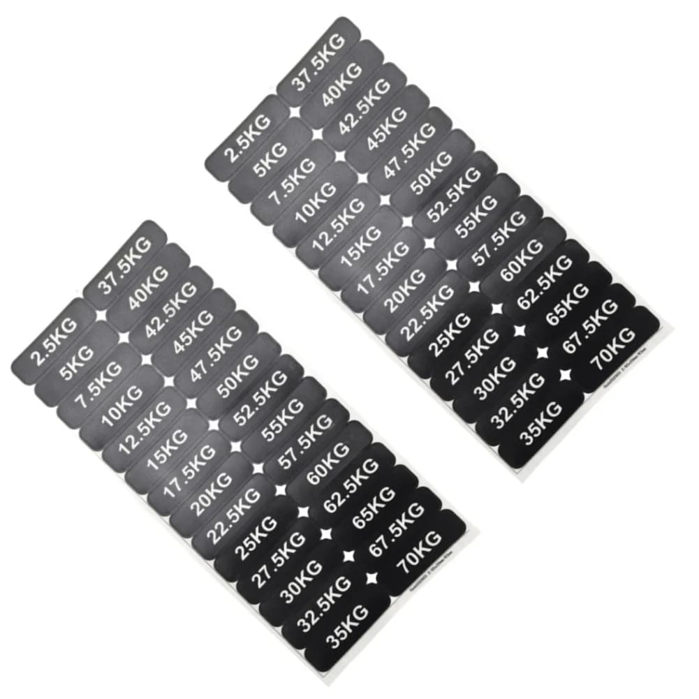 2pcs Gym Equipment Weight Labels 2.5kg To 70kg Range Fitness Plate Number Stickers For Cable Machines And Weight Stacks