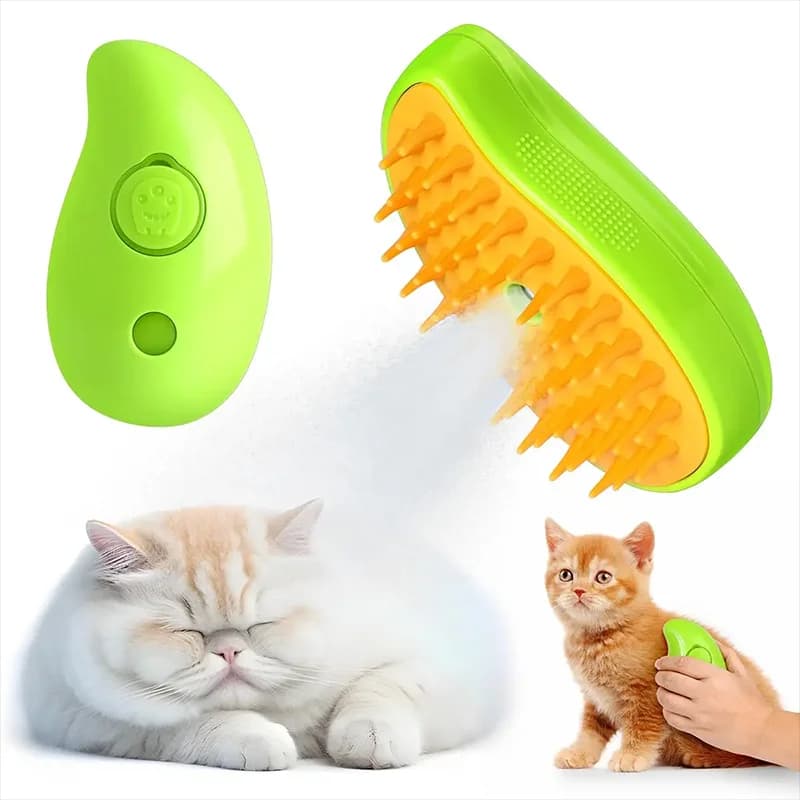 3 in 1 Spazzola a vapore per cani Spray elettrico Spazzola per peli di gatto Pettine Massaggio Toelettatura per animali Rimuovi grovigli e forniture per capelli sciolti Vapore