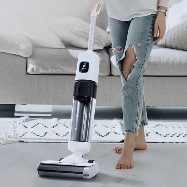 Aspirapolvere ricaricabile autopulente verticale domestico 2 in 1 Mop elettrico senza fili umido e secco per la cucina domestica