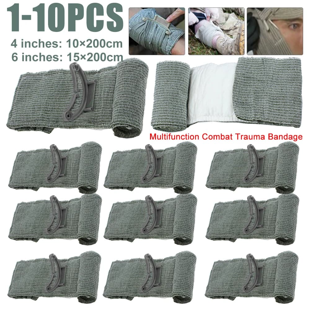 4/6 Inch Israeli Bandage Wound Dressing Emergency Compression Bandage Traumatic Hemostatic Bandage Tactical First Aid Kids IFAK
