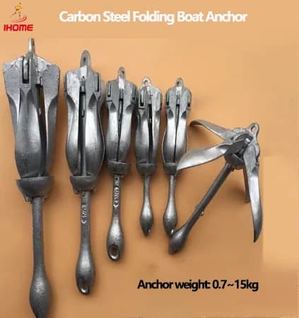 Ancora per Barca in Acciaio al Carbonio Antiruggine 1.5~15kg, Ancora Pieghevole Zincata a Caldo per Pesca, Gommone, Barca Gonfiabile