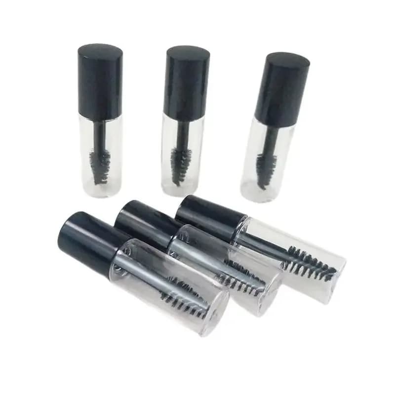 10/50/500pcs 3ml Black Transparent Cap Bottle Vacuum Mascara Lip Gloss Tube Reusable Small sample Lipgloss Tubes Wholesale