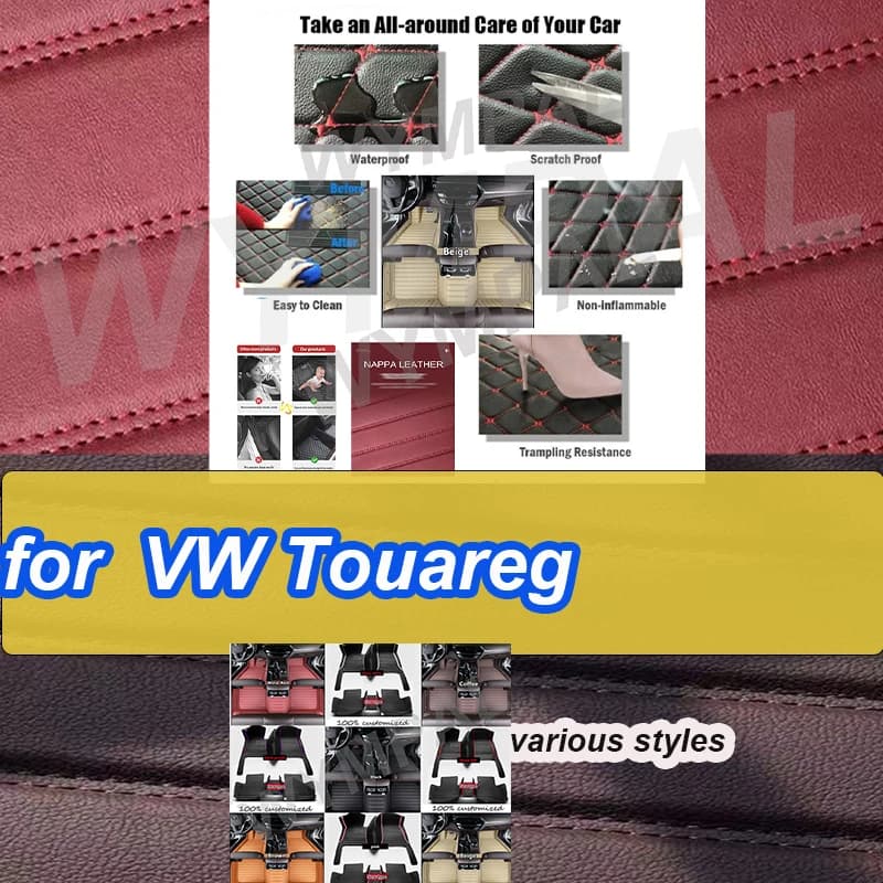 LUXURY Car Floor Mats For VW VW Touareg 7L 2002~2009 5saet Waterproof