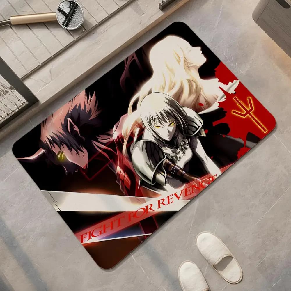 Tappetino da bagno in diatomite Anime C-Claymore, ad asciugatura rapida, assorbente, multiuso