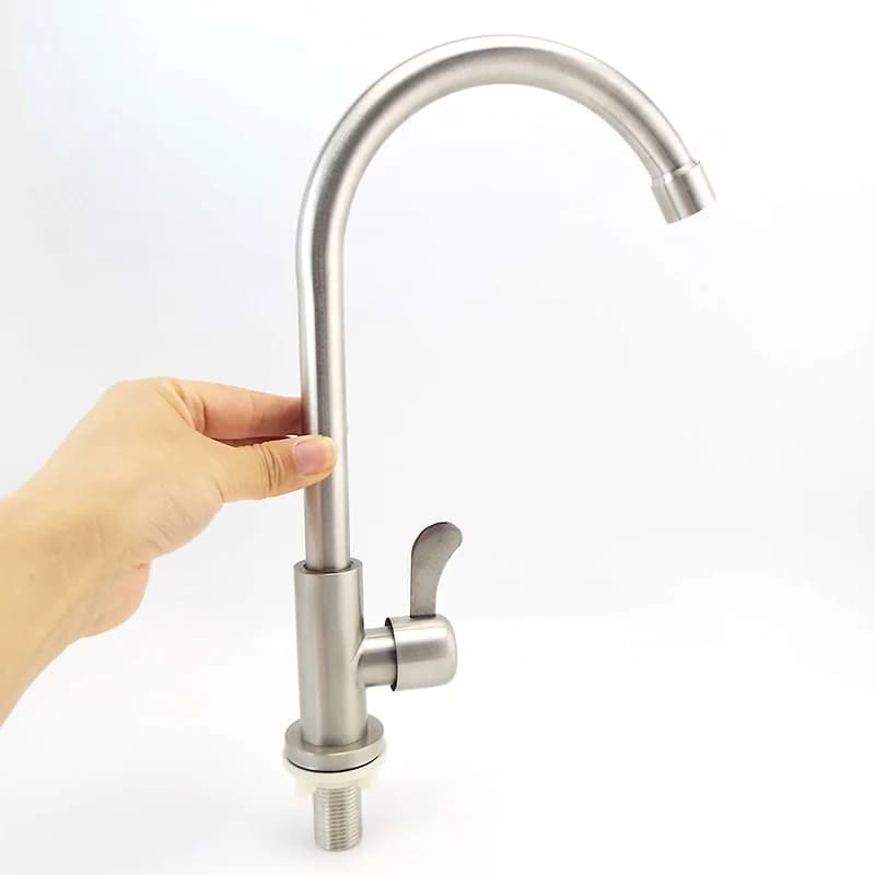 Lavello della cucina Rubinetto Testa Spruzzatore Rubinetto Foro singolo Beccuccio acqua fredda Spazzolato Flusso 360 Flessibile Ruota Acciaio inossidabile 304 R23