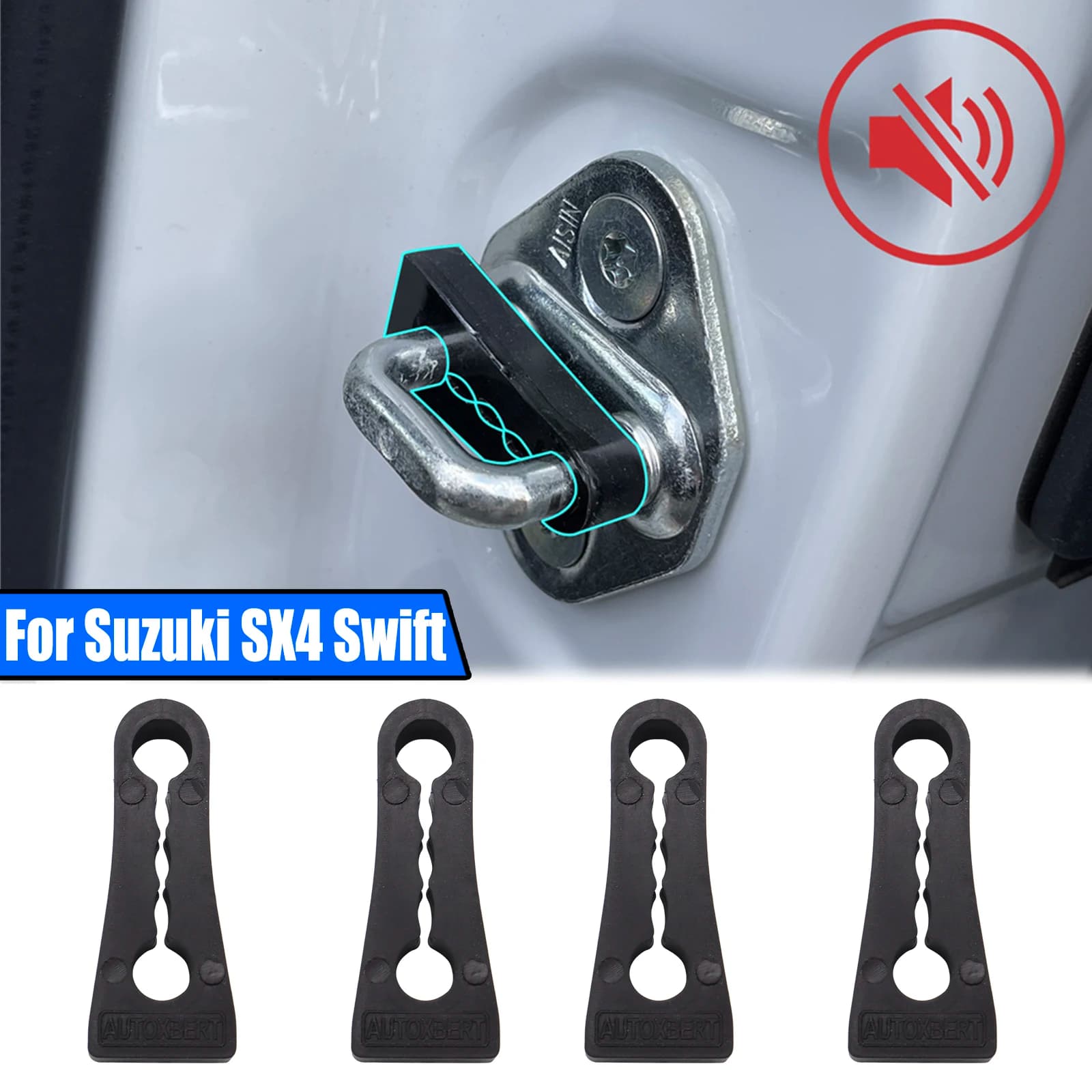 Ammortizzatore sonoro Blocco porta Buffer per Suzuki SX4 S-Cross Swift Neo Baleno 2006 2007 2008 Tattling STOP Insonorizzato Sordo Sigillo Deadener