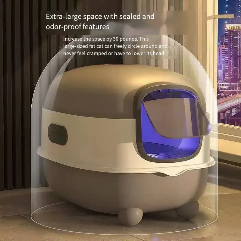 Cat litter box UV disinfection anti-odor fully enclosed extra-large size anti-splash sand leakage prevention detachable design