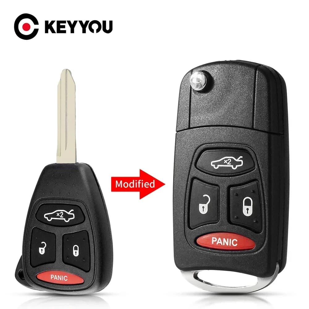 KEYYOU 1PCS nuovo portachiavi per auto modificato per Dodge Chrysler Jeep Dakota Durango Charger 300 Aspen Grand Cherokee