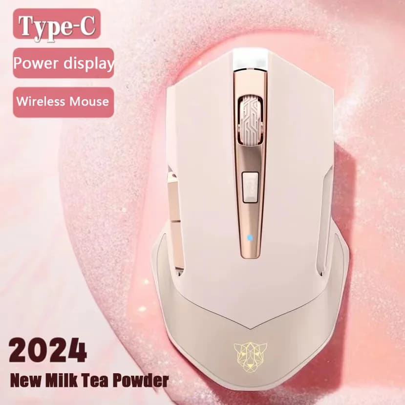 2024 nuovo Mouse Wireless 2.4G Type-C ricarica Mouse da gioco silenzioso ufficio Cute Pink Mause Computer Laptop PC Mouse per ragazze regalo