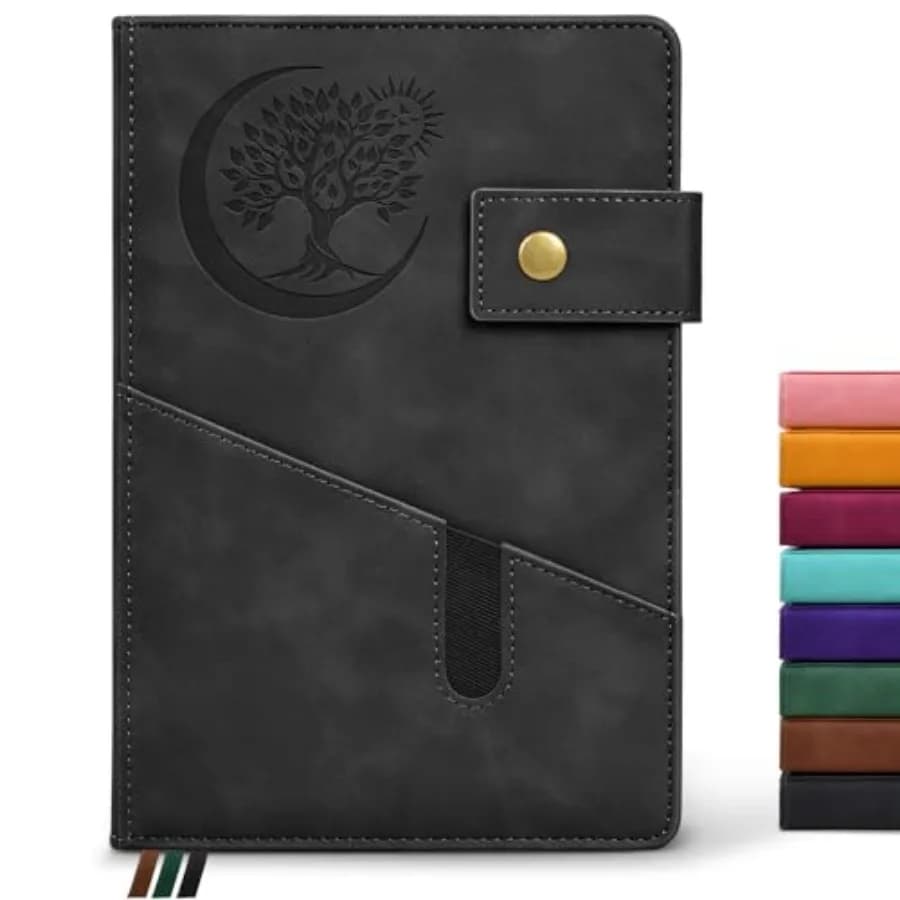 Lined Journal Notebook for Men, A5 Leather Journals for Writing Women, Hardcover Notebooks for Work, School, Note Taking, Trave