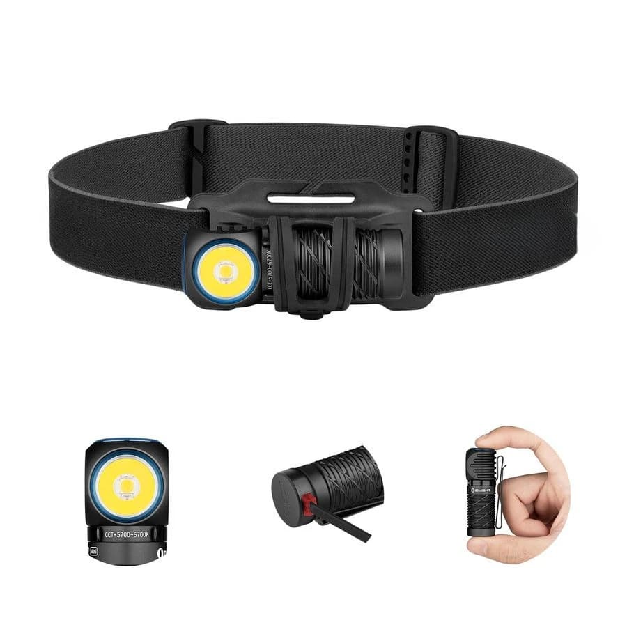 Torcia Frontale Perun 2 Mini da 1100 Lumen LED, Ricaricabile con Opzione Luce Rossa, Ideale per Lavoro ed Escursionismo