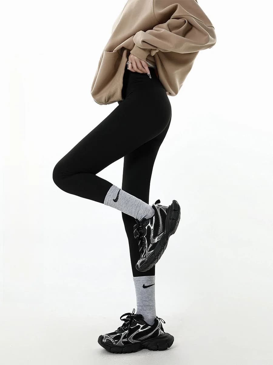 Slimming Sharkskin Yoga Pants Women's Base Layer Trousers Breathable Elastic Cycling Shorts High Waist Slim Fit Bottoms