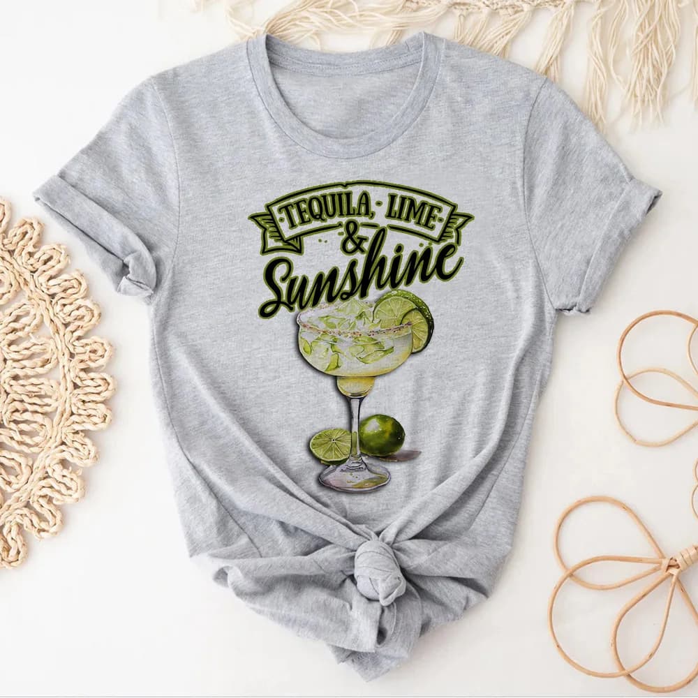 Tequila Lime And Sunshine camicia femminile Pop Culture streetwear top tees kawaii Grafica traspirante Gotico colorato alla moda