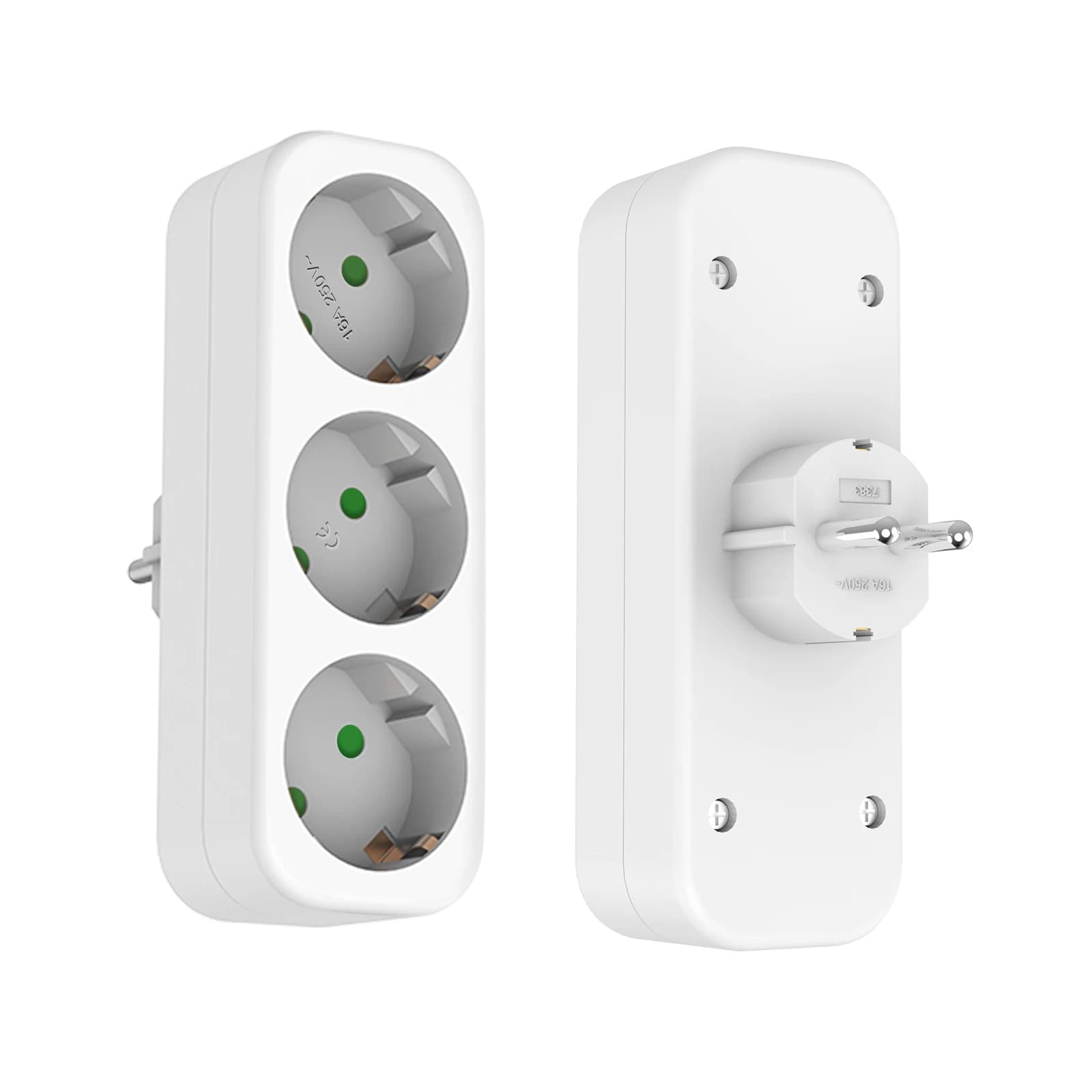 1/2pcs Spina UE Presa a muro Extender da 1 a 3 vie Spina di conversione europea Germania Standard Spine multiple Presa Adattatore per la casa