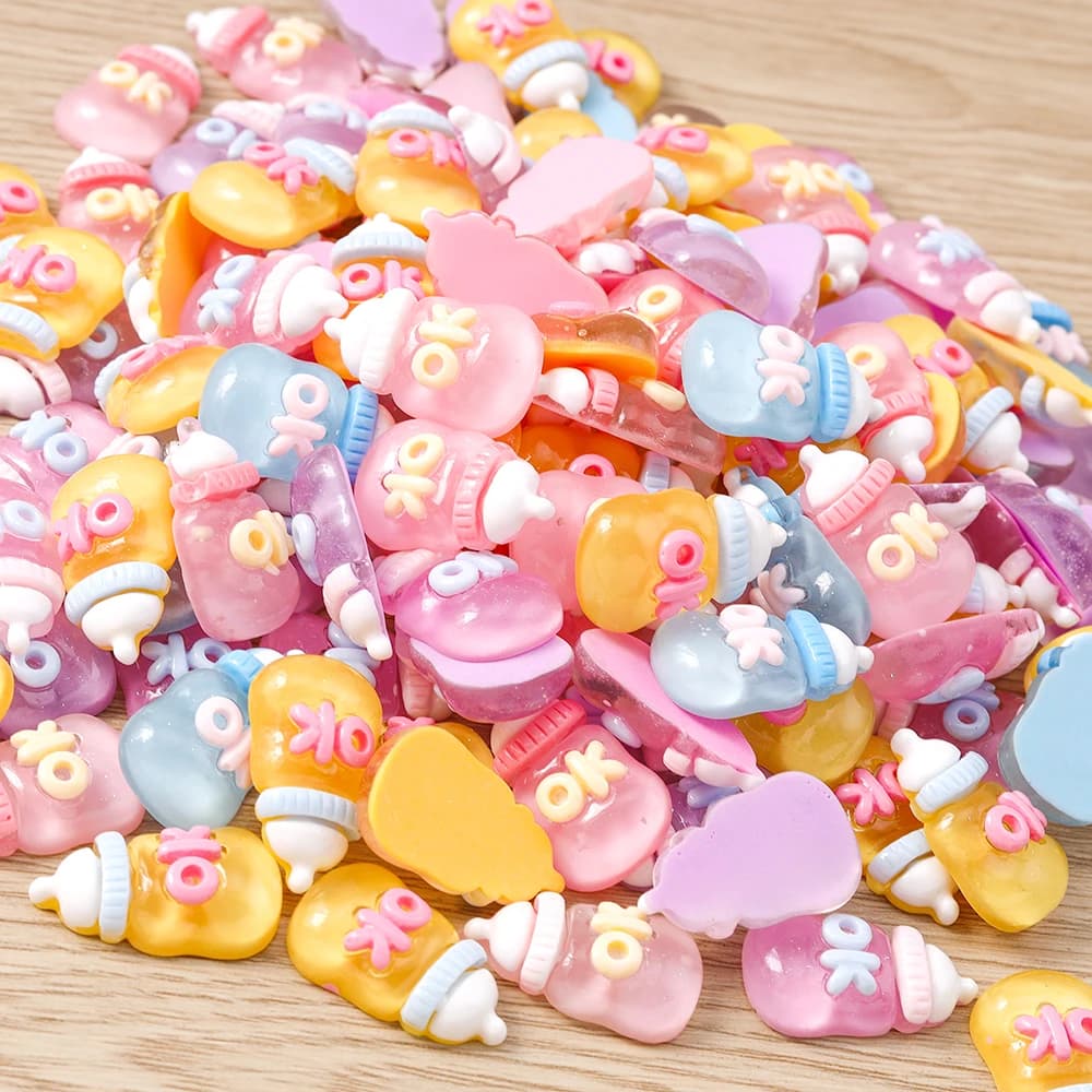 Tusember 15pcs 15*26mm Cute Resin Okay Baby Feeder Charms Pendants for Necklaces Earrings Jewelry Making Accessories