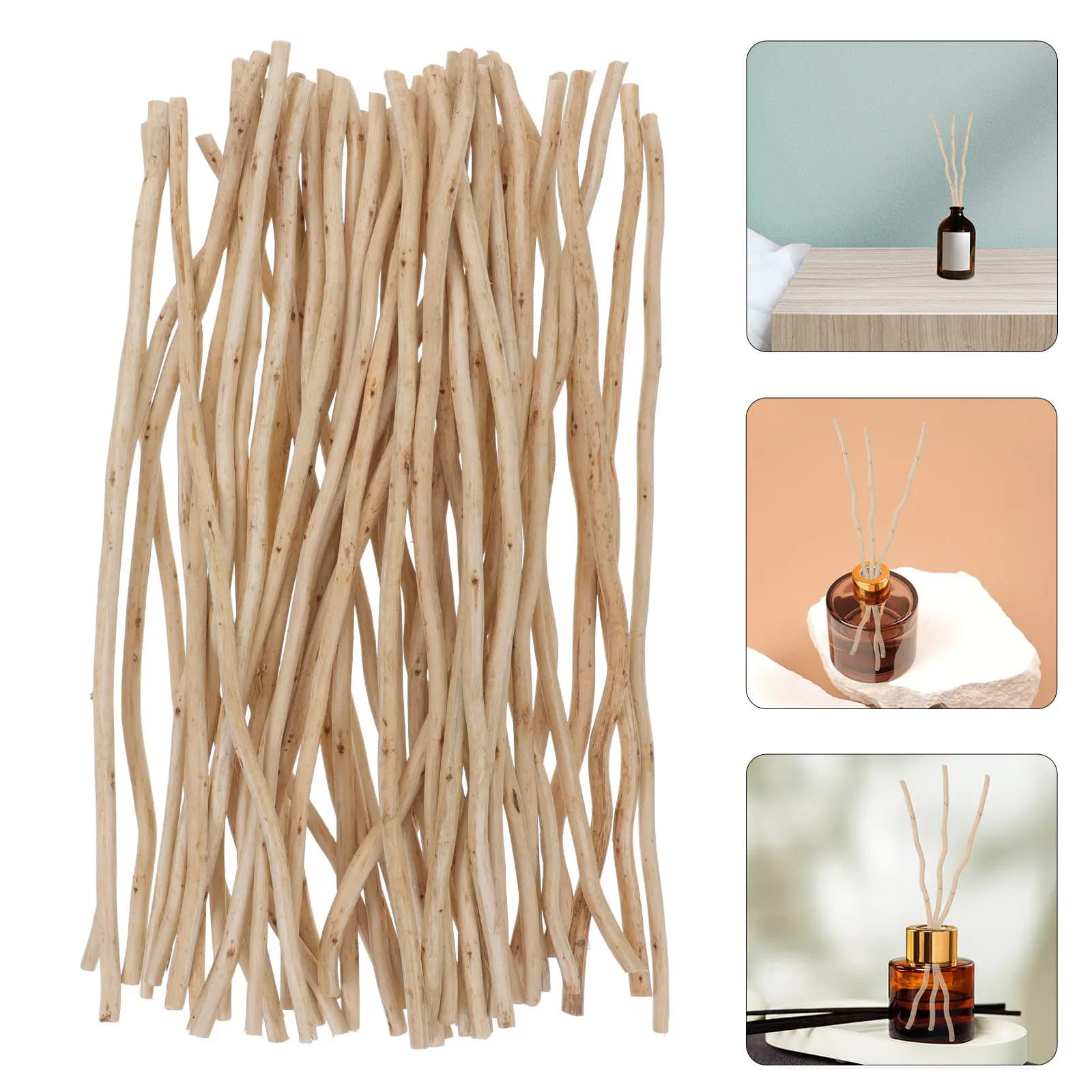 50 Pezzi Bastoncini Diffusori in Legno, Aromi Volatili per Diffusori di Fragranze, Oli Essenziali, Decorazione per Ambienti