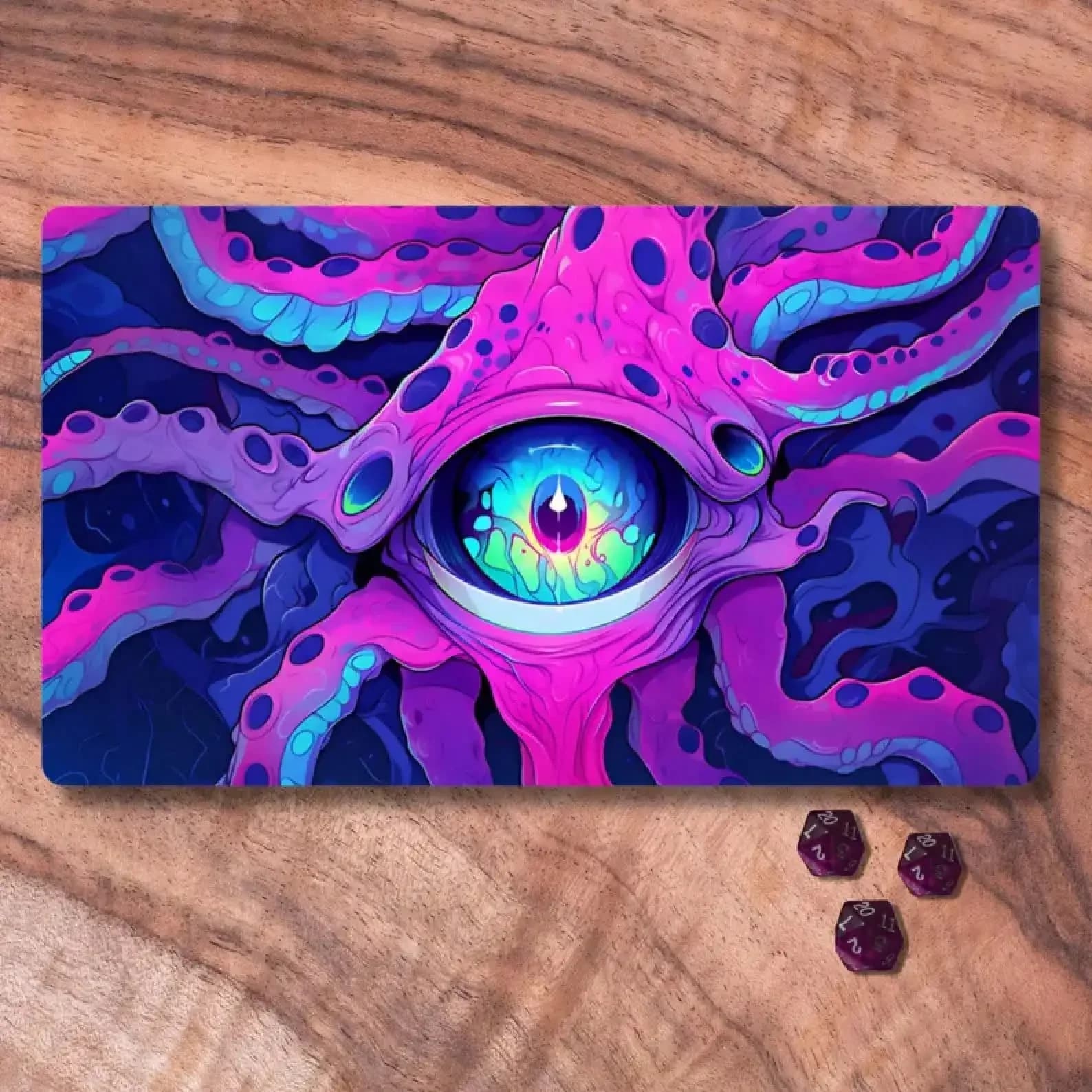 Gaming Extended Mouse Pad, 2 Sizes Available 800x400mm / 900x400mm, MTG Playmat, 80's Monster Horror Themed TCG Playmat, Unofficial MTG Playmat, Trading Card Game Accessories, Gifts For Gamers, Non-Slip Base Stitched Edges Gamer Desk Mat