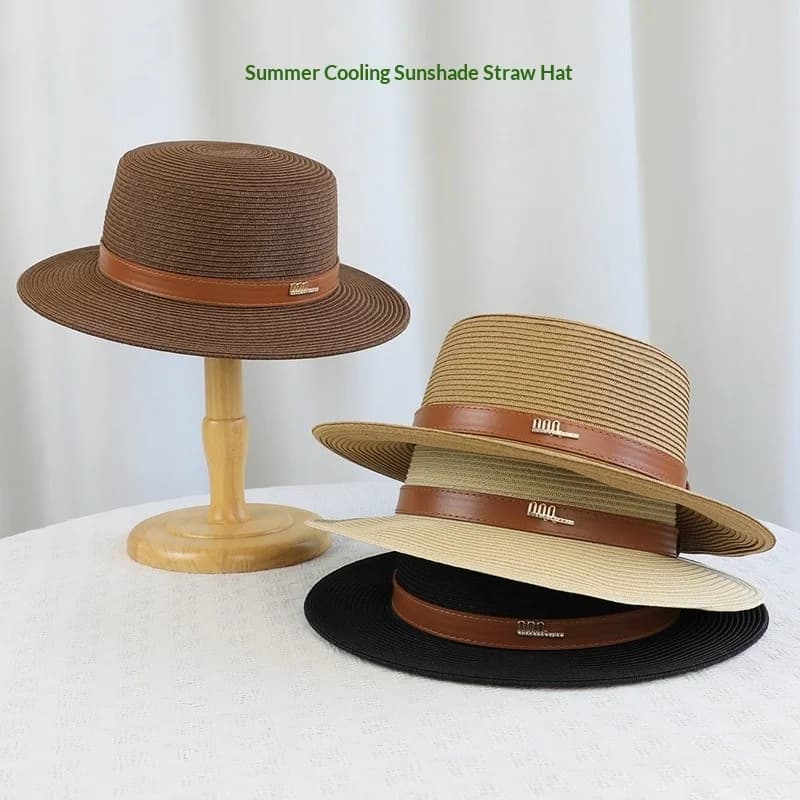 Cappello Estivo Panama da Spiaggia per Donna, Cappello di Paglia Casual a Tesa Larga, Cappello da Sole per Ragazze, Visiera Parasole, Cappello da Pescatore