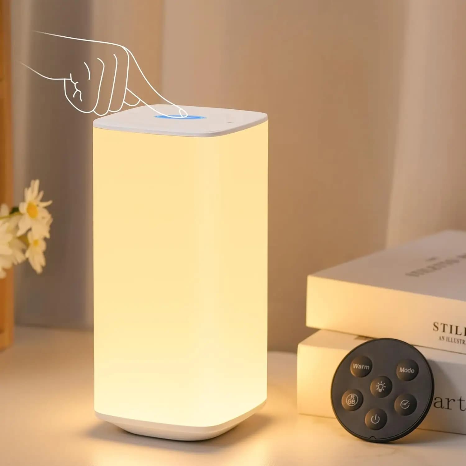 Lampada da Scrivania LED RGB, Controllo Touch, Ricarica USB, Luce Notturna Dimmerabile con Timer per Camera, Ufficio, Decorazioni per Feste