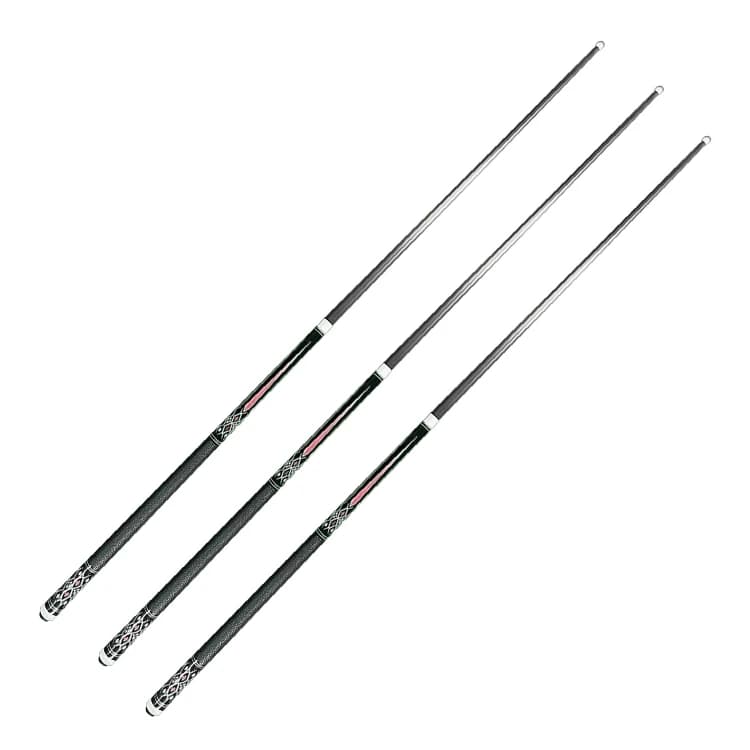 Cinese 12.4mm Nero Otto Biliardo Stecca da biliardo Stecca singola Struttura in fibra di carbonio Testa 1/2 Estensione divisa Snooker Biliardo