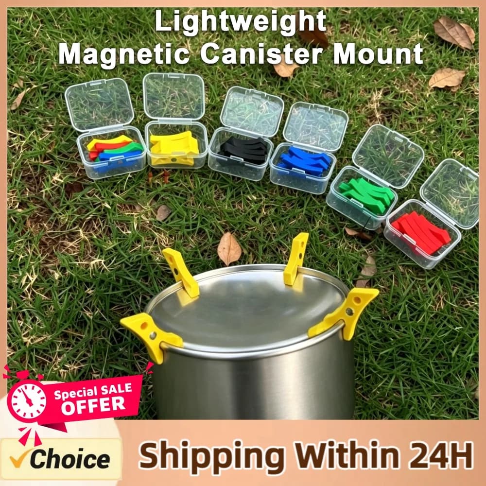 4-Pack Camping Stove Stand Magnetic Tripod Gas Tank Bracket with Storage Box Outdoor Stove Holder for Travel Picnic Cooking