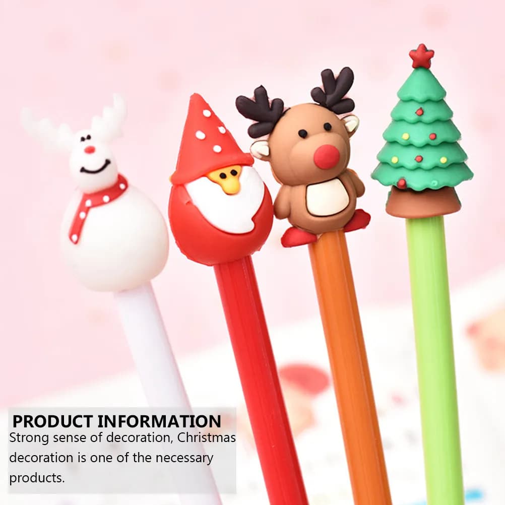 12 Pezzi Penne Gel Natalizie 0.5mm, Penne per Scrittura con Cartoni Animati, Cancelleria Creativa per Scuola, Divertente Regalo di Natale, Penna Gel con Cartoni Animati Natalizi