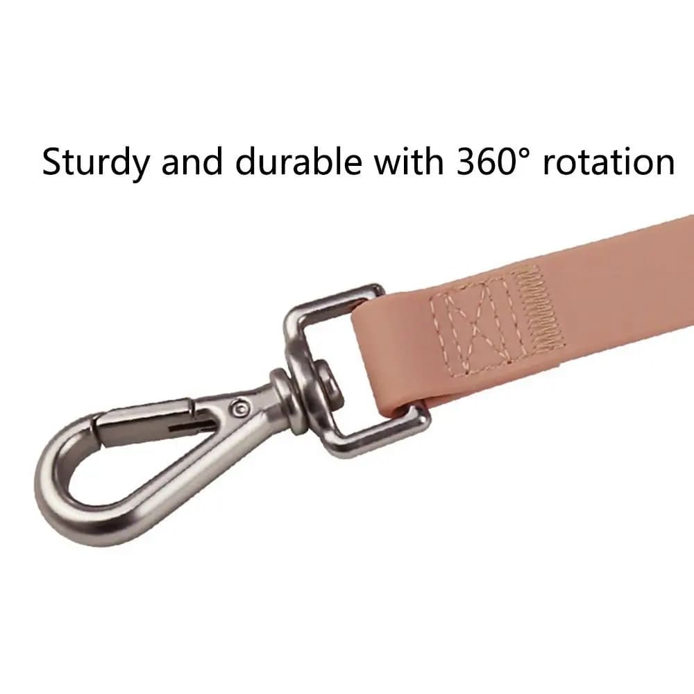 Set Collare e Guinzaglio Regolabile per Cani, in Tessuto Elastico Impermeabile in PVC, Combo Collari per Animali Domestici Anti-Odore e Resistenti allo Sporco, Guinzagli Morbidi per Cani