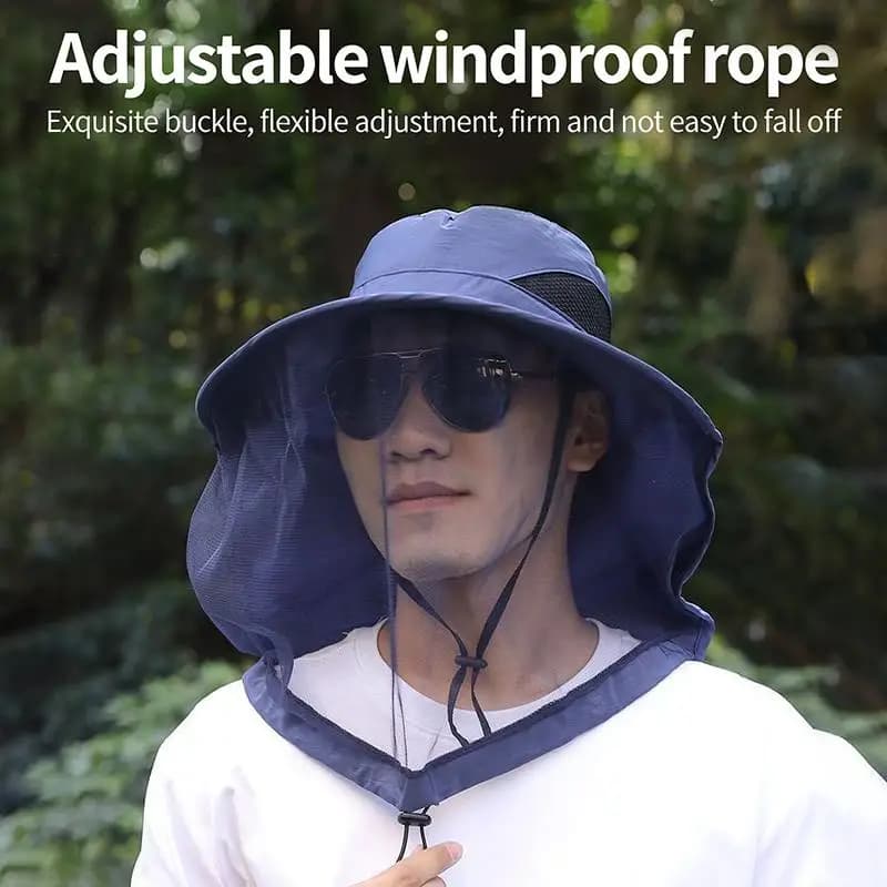 Nuovo cappello con protezione solare e repellente per zanzare, a tesa larga, per l'estate, per campeggio e escursionismo all'aperto