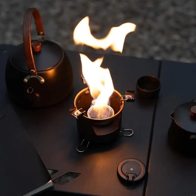 Outdoor Windproof Camp Stove Portable Alcohols Burners Barbecue Furnaces