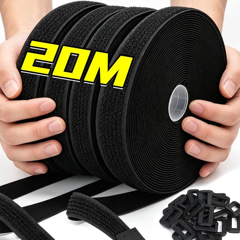 20/5M Nylon Fastening Cable Ties Hook Loop Adjustable Self-Adhesive Securing Strap Fastener Tape Reusable Cable Cord Management