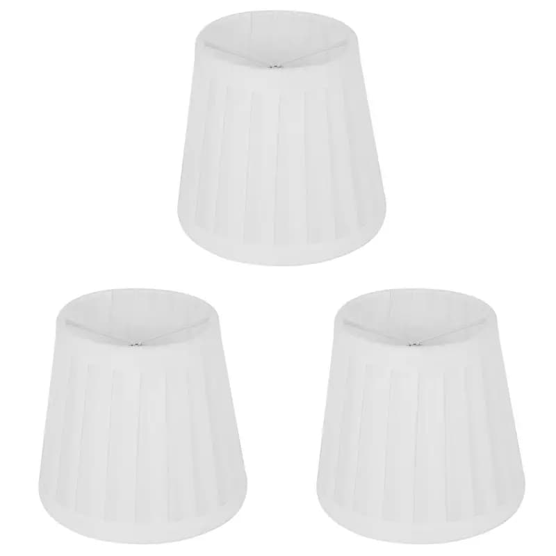 3X Vintage Fabric Lamp Shade Table Desk Bed Lamp Cover Holder Chandelier White