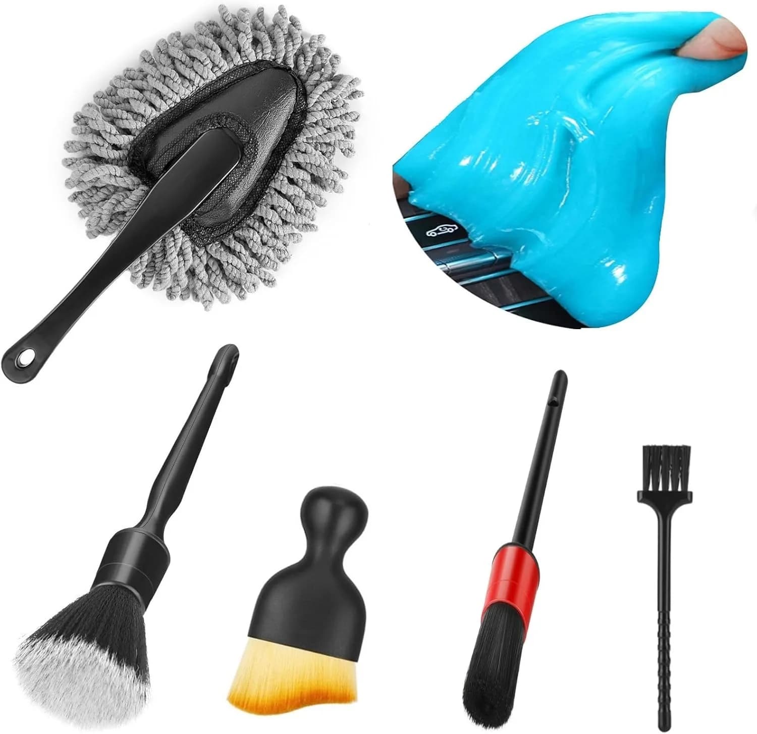 Car Interior Cleaning Kit, Detailing Brush & Cleaning Gel Slime, Dust Remover Putty, Auto Cleaning Accessories for Car, Truck