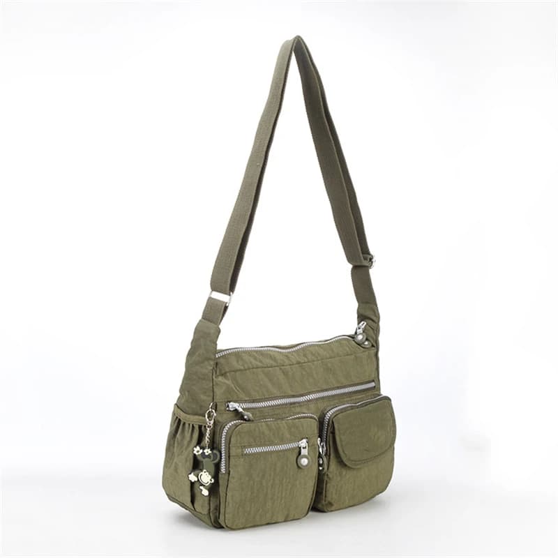 Nesitu A4 Nylon Shoulder Bag for Men and Women Waterproof Black Green Blue Purple Red M0938