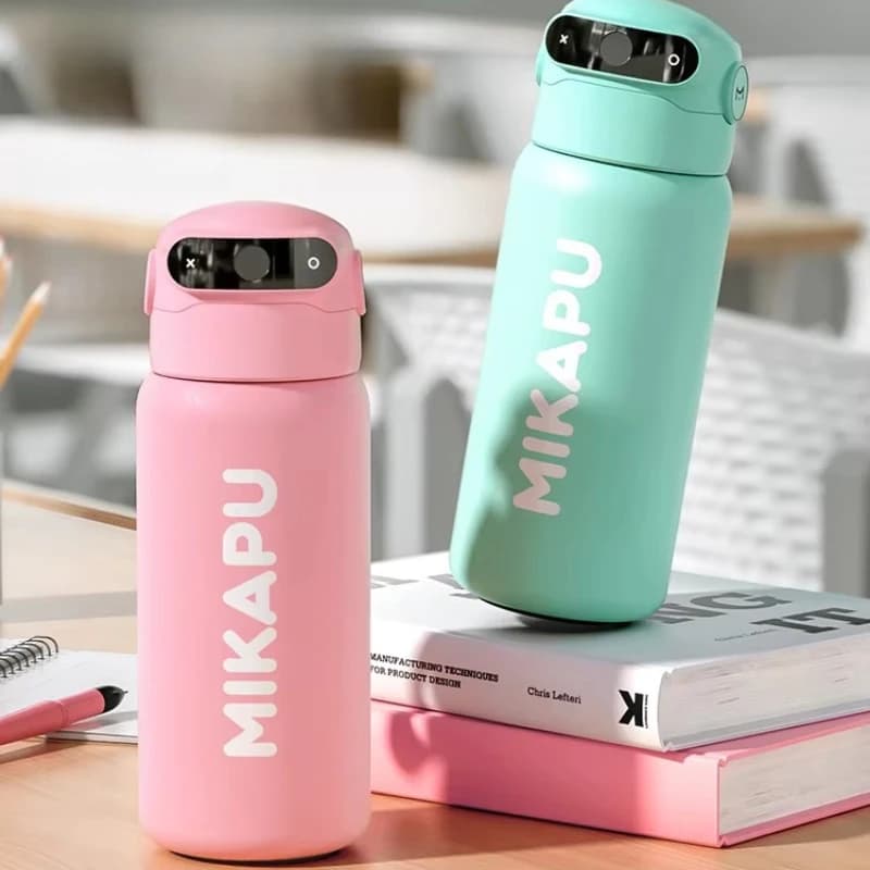 Thermos per bambini con chiusura a impronta digitale, bottiglia d'acqua Smart Touch per la scuola, fiaschetta riscaldata sicura per ragazze