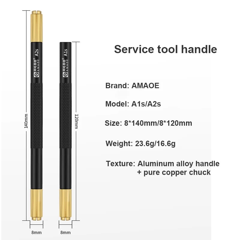 Amaoe A1S A2S Double Single Head Knife Handle Aluminum Alloy Carving Knife Handle Blade Shank Carving Knife Handle Repair