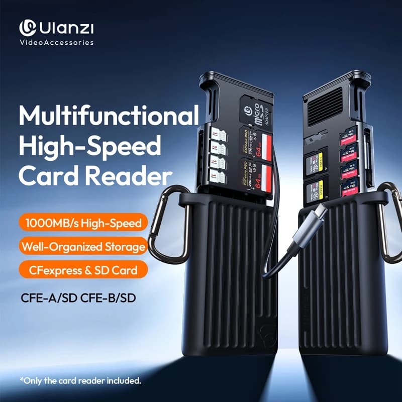 Ulanzi MCR-01/02 Lettore di schede USB3.2 multifunzionale Lettore di schede adattatore Micro SD ad alta velocità da 1000 Mb/s con doppia interfaccia TF SD