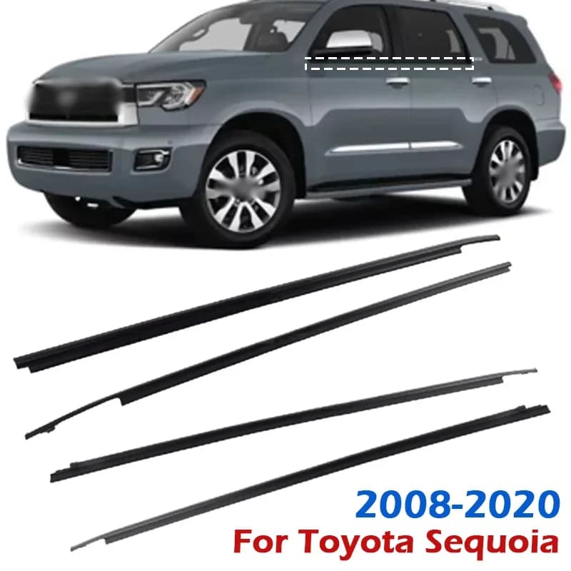 Striscia meteorologica di tenuta del vetro della finestra della portiera dell'auto 4 pezzi per Toyota Sequoia 2008-2020