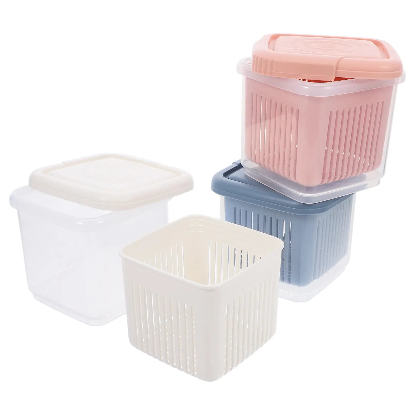 Set di 3 Contenitori per Alimenti Trasparenti, Robusti e Ermetici, Scatole Multiuso per Conservazione in Cucina e Casa