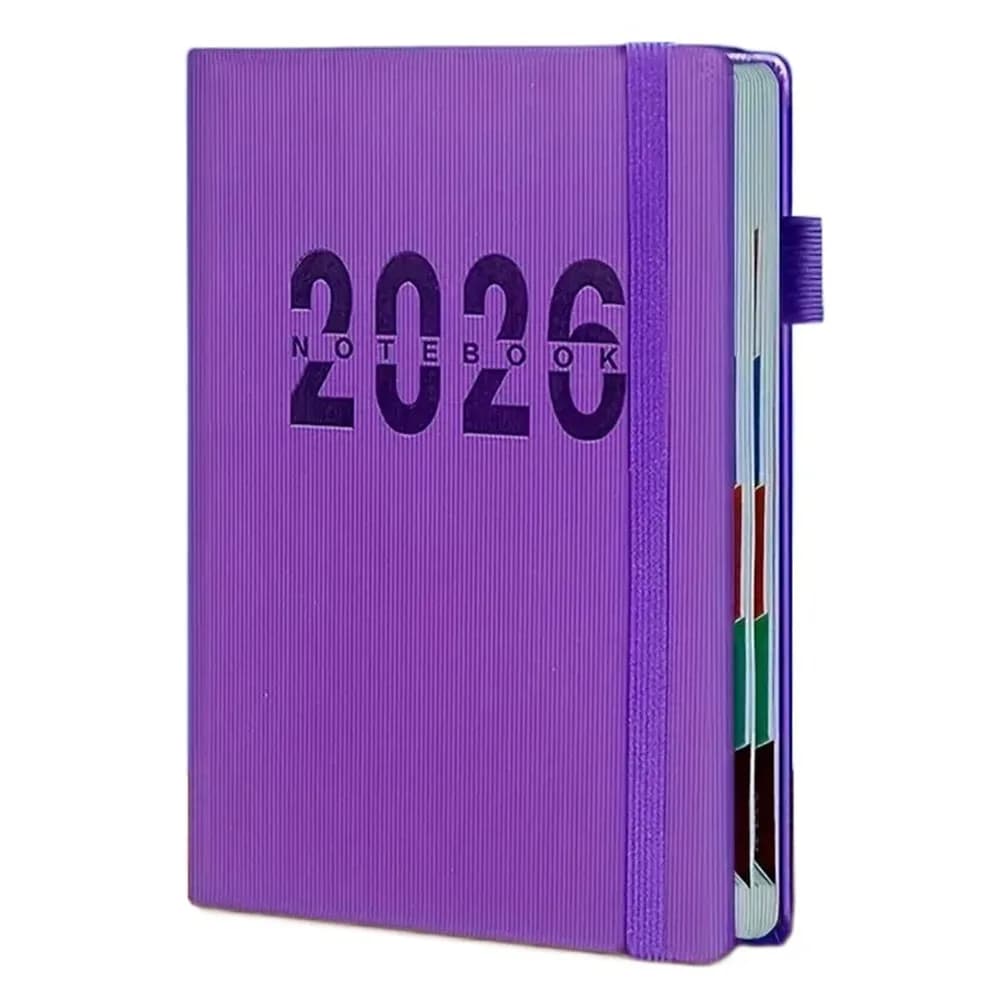 Blocco note per agenda inglese 2026 12 mesi Notebook resistente all'usura con efficienza di 365 giorni Carta spessa portatile