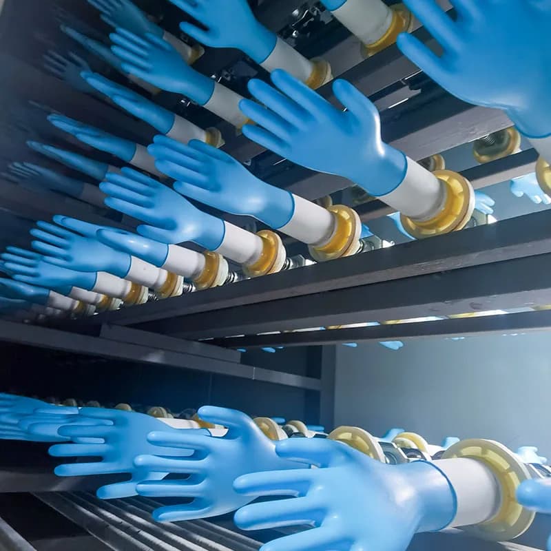 Linea di Produzione per Guanti Monouso Medici Chirurgici Rivestiti in Nitrile/Lattice