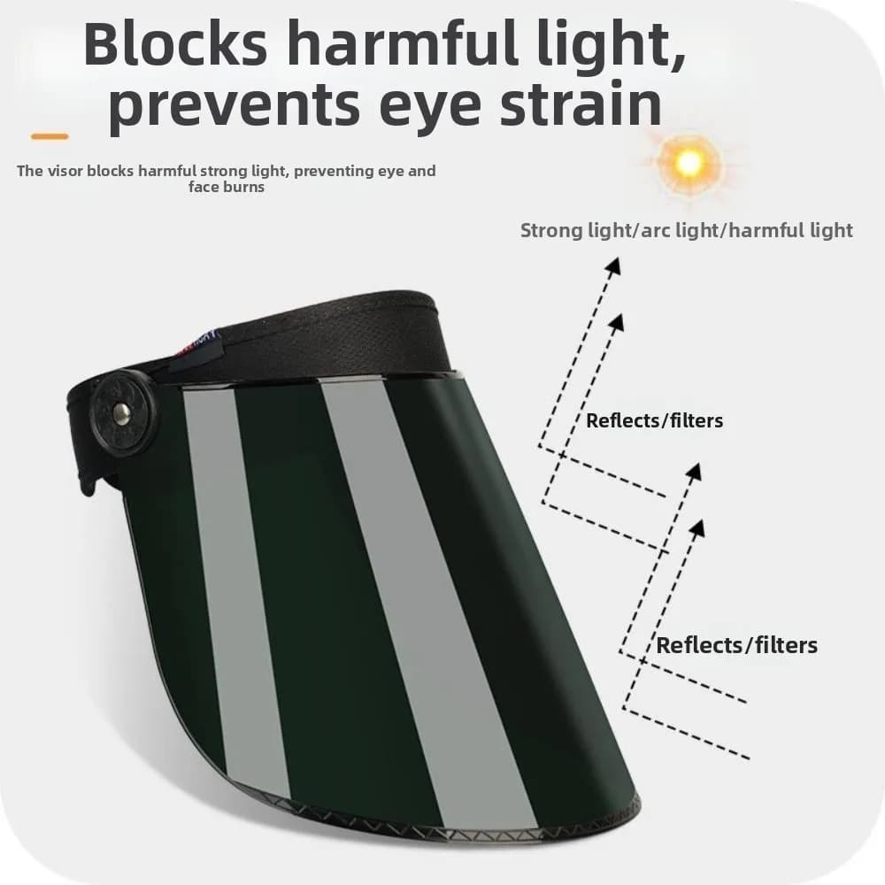 High Quality Anti-UV Welding Mask Adjustable Protective Face Cover Shield Scratch Resistant Empty Top Sun Visor Outdoors