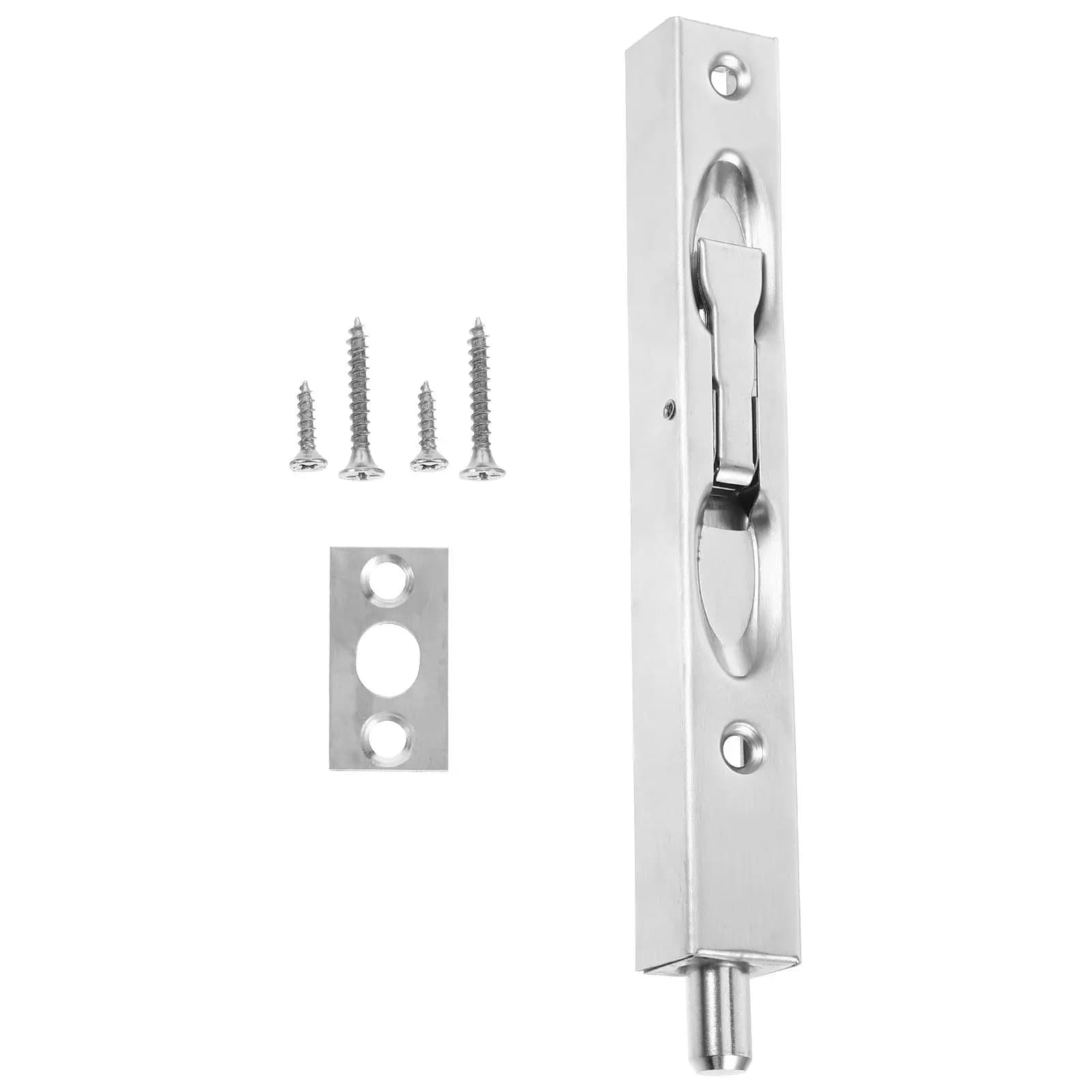 Set of 6 Stainless Steel Wire Bolt Bolts Silver Brushed, Hidden Clasp for French Double Anta Swivel Doors, for Safety
