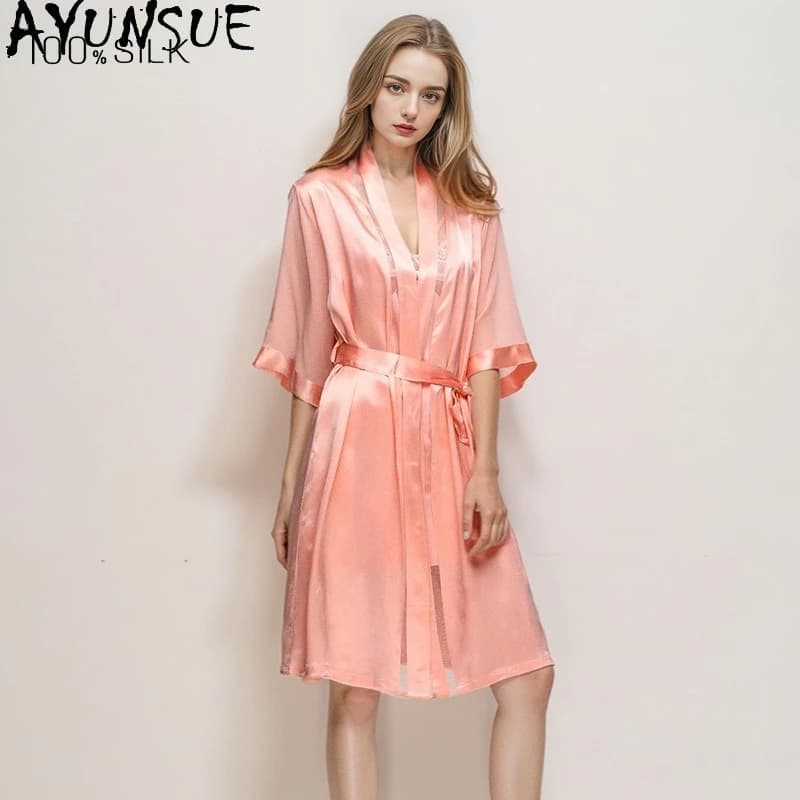 AYUNSUE 100% Gelso Silk Vessels for Women, Silk 19MM, New Arrival Spring Summer 2026, Pigiami e Accappatoi, Pijama Feminino